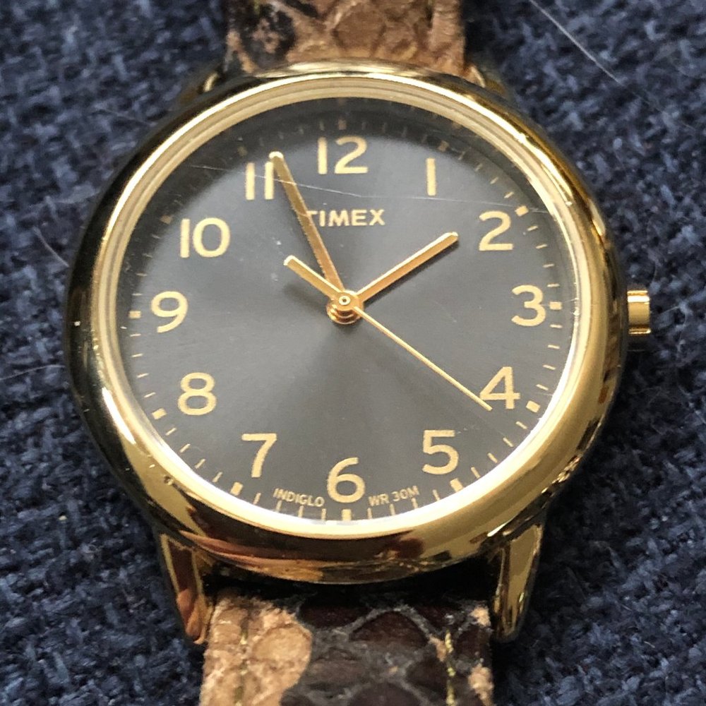 Timex Watch Snakeskin Leather Style Women's
